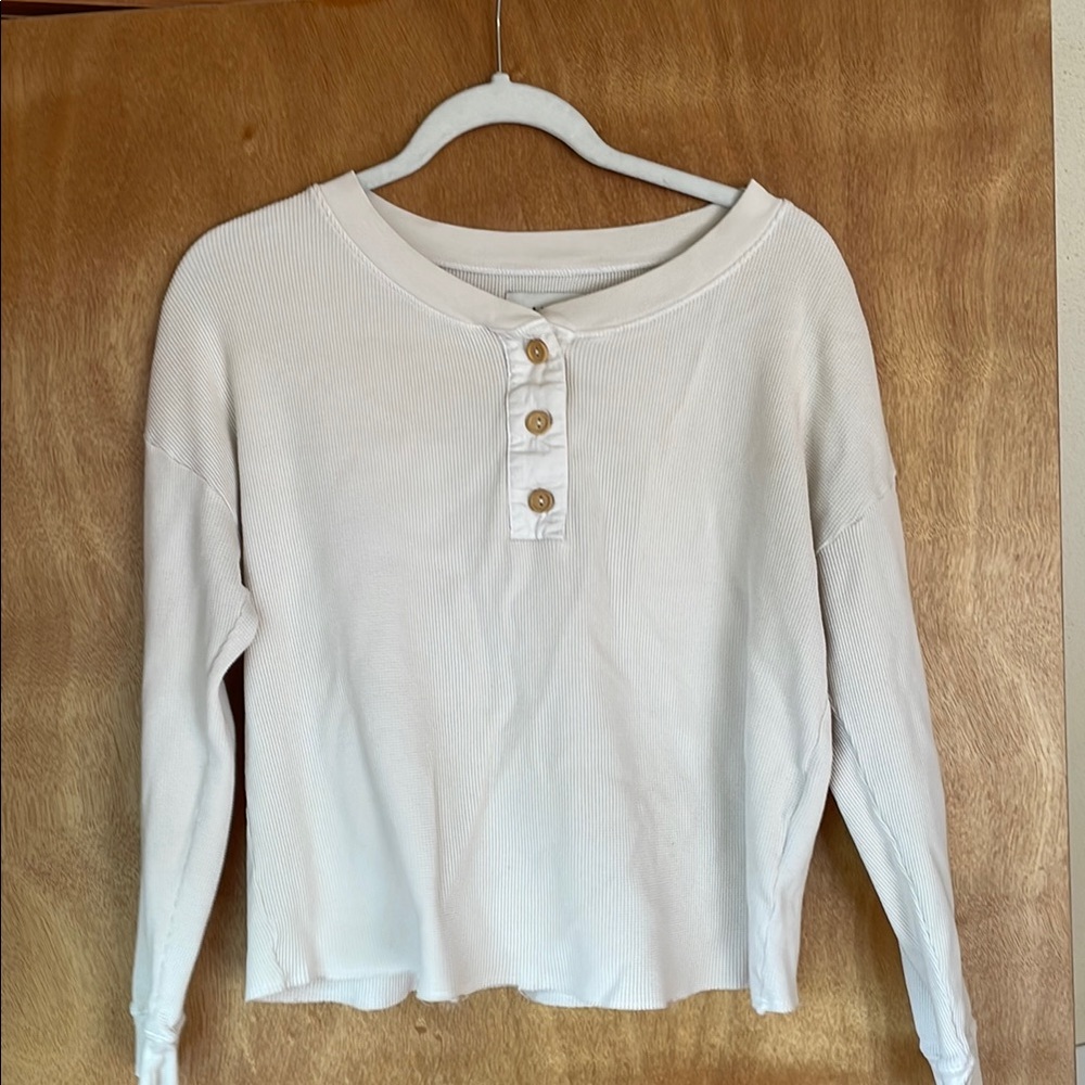 Women's Cream Button-Up Top